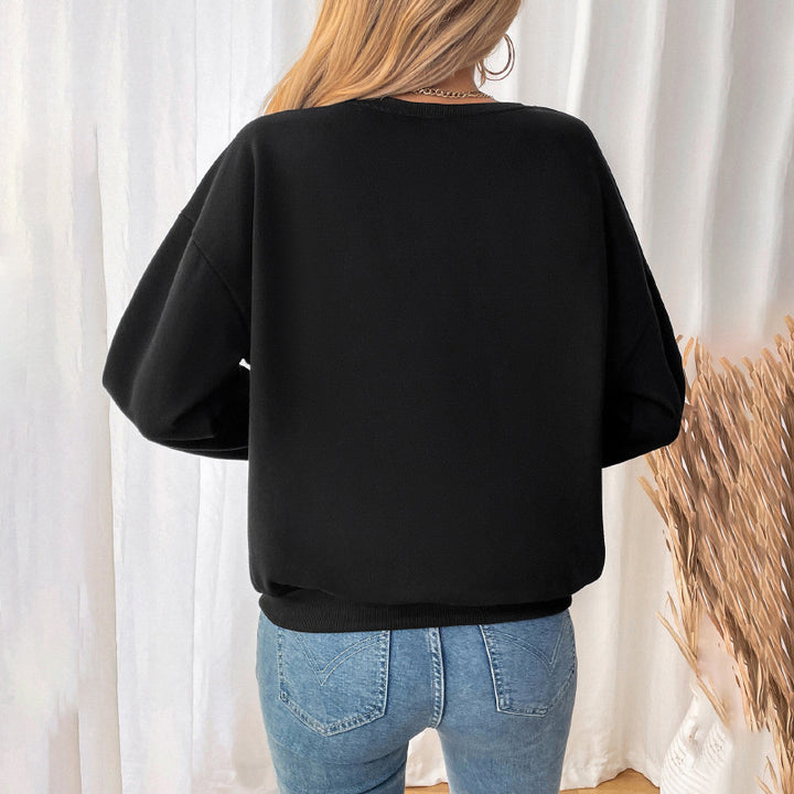 Sweat-shirt féminin à la mode avec design de nœud artistique Chic & Stil