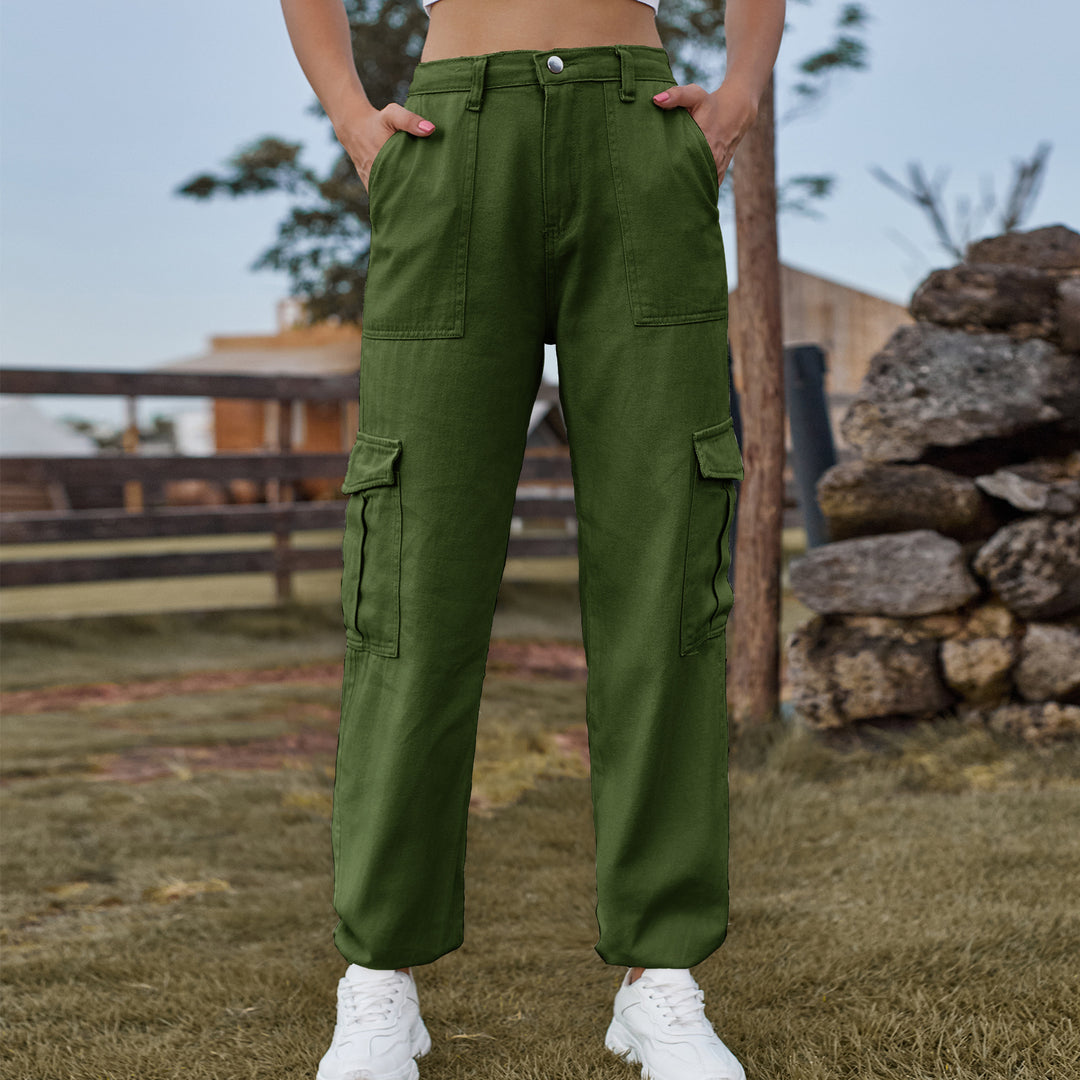 Women's cargo pants with side pockets and high waist Lune London