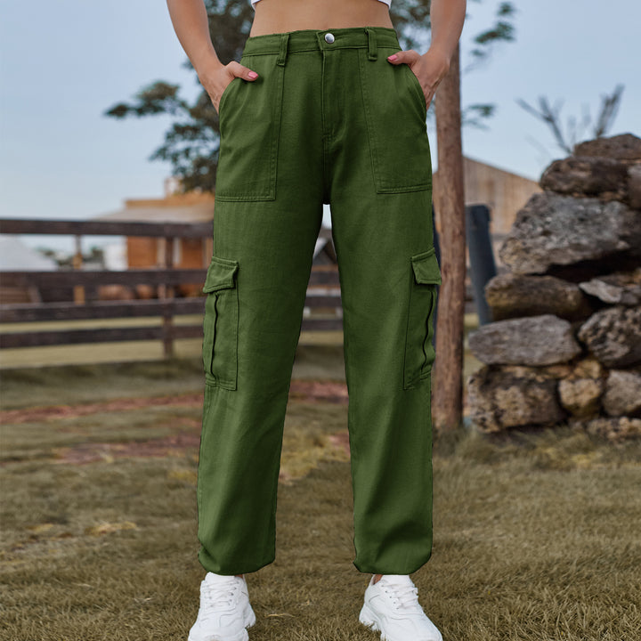 Women's cargo pants with side pockets and high waist Lune London