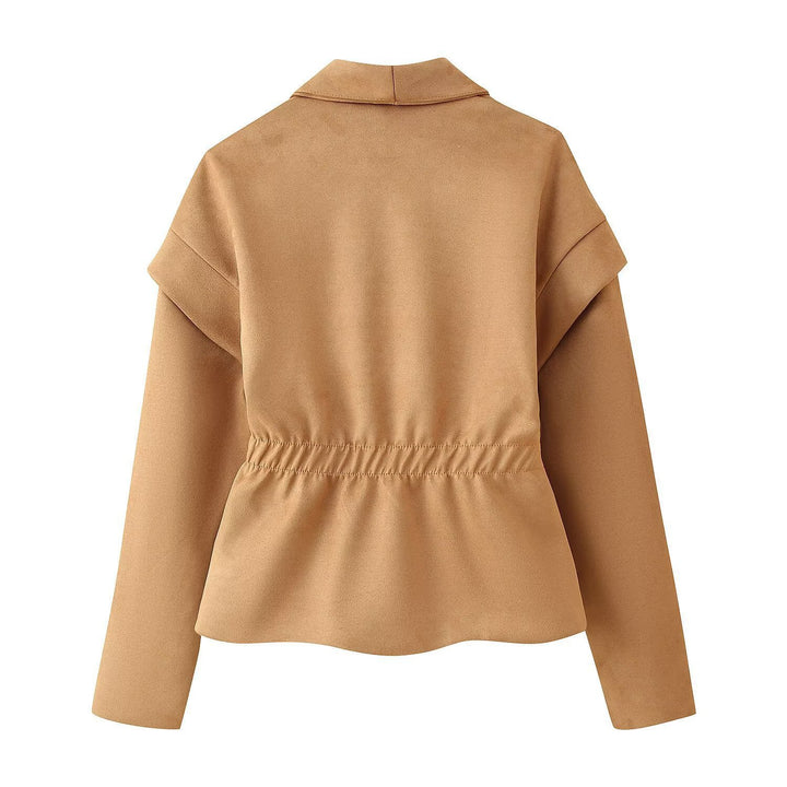 Elegant blazer jacket for women with generous pockets and asymmetrical cut Lune London