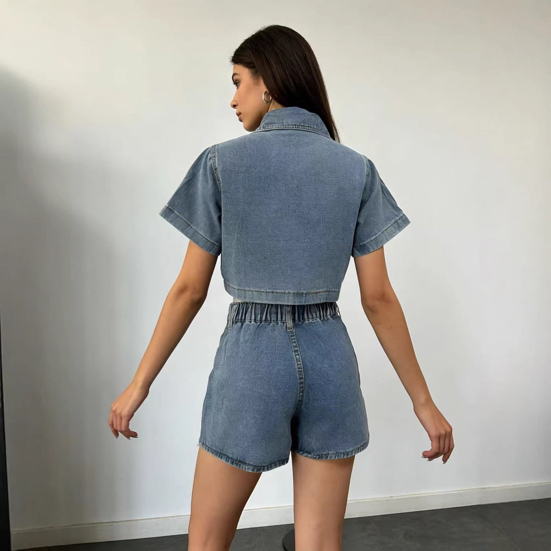 Women Crop Top and Mini Skirt Set in Casual Style Lune London