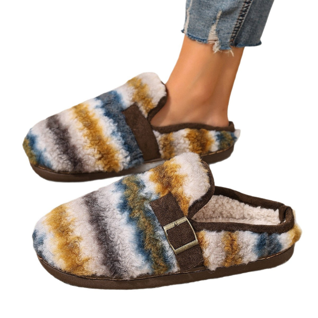 Warm indoor slippers for women with a checked pattern and comfortable sole Lune London