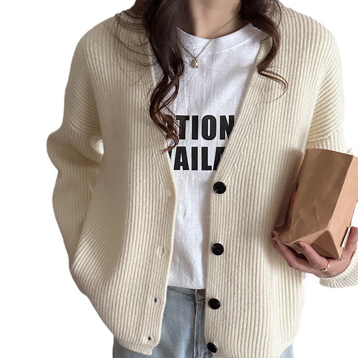 Oversized casual knit jacket for women with textured ribbed design Lune London