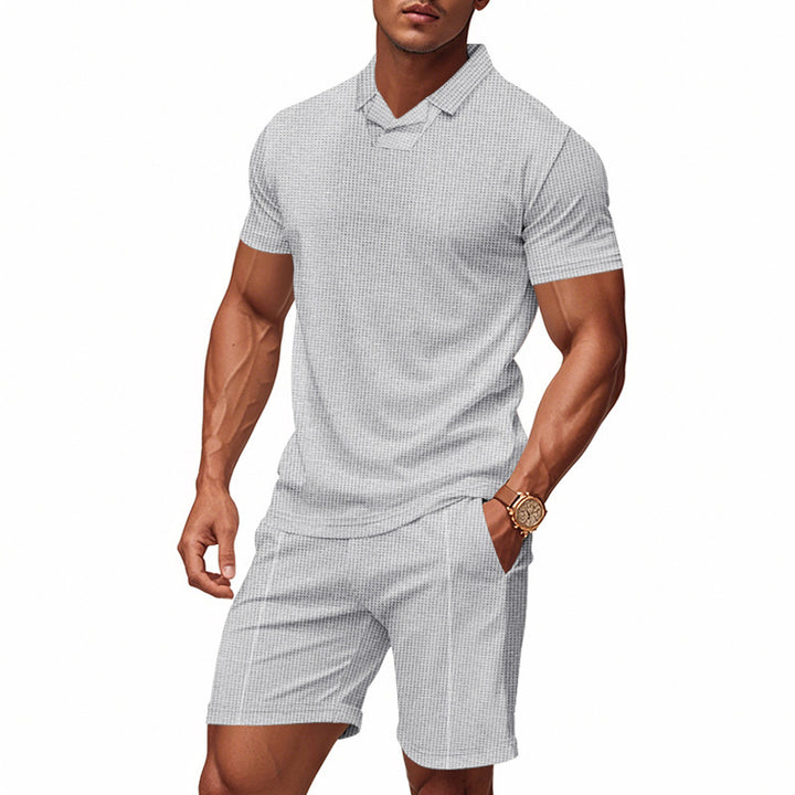 Men's polo and shorts set with structured design Lune London