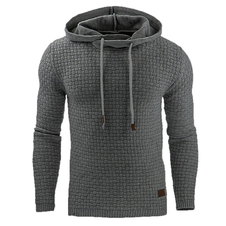 Knitted sweater for men with textured surface and integrated hood Lune London