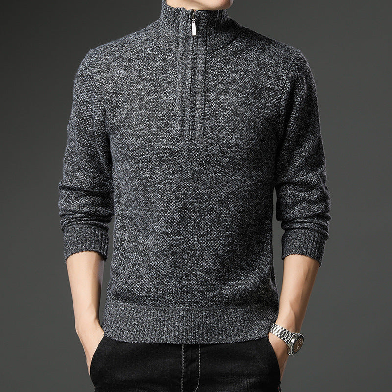 Fashion men's sweater with high zip closure and structured design Lune London