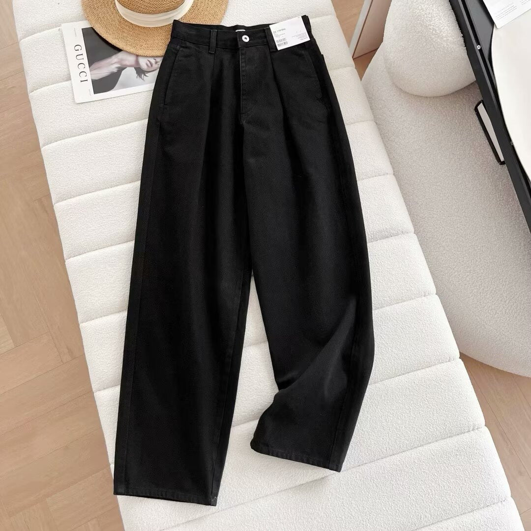 Pantalons chino larges pour femmes avec taille haute et poches pratiques Chic & Stil