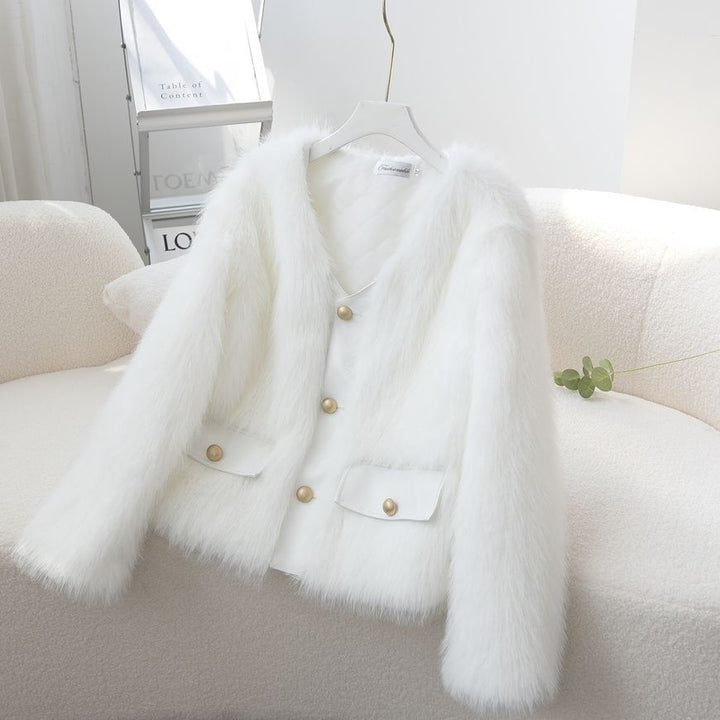 Veste en fourrure floue pour femmes Chic & Stil