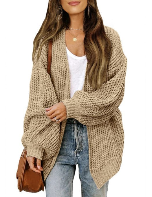 Chunky knit women's jacket with dropped shoulders and relaxed fit Lune London