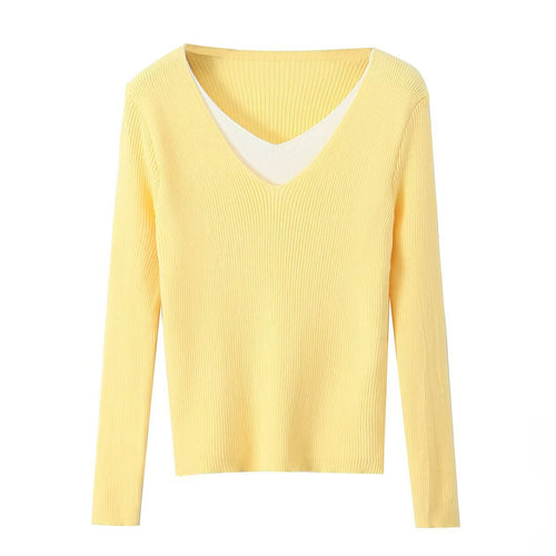 Tunique en tricot V léger pour femmes Chic & Stil