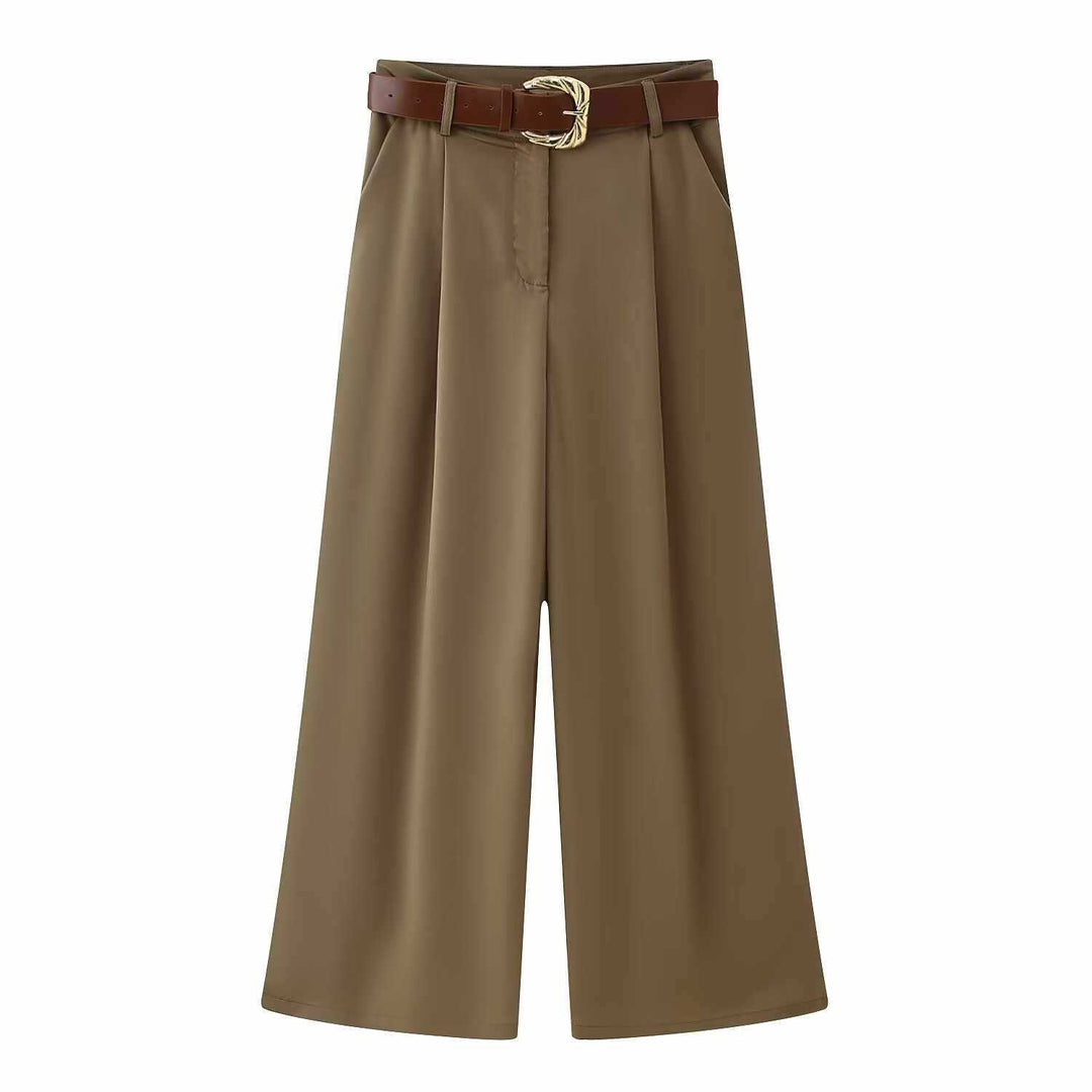 Elegant and comfortable Palazzo pants for women with a stylish waist belt Lune London