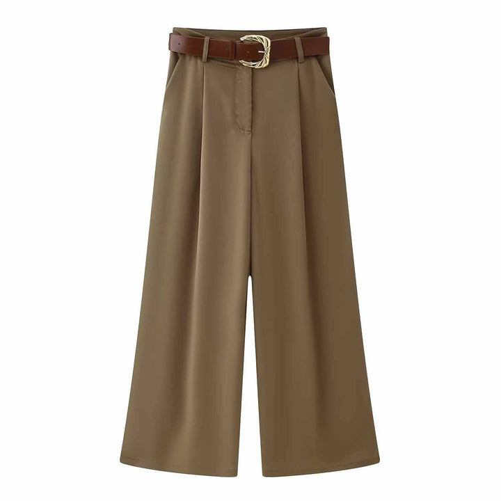 Elegant and comfortable Palazzo pants for women with a stylish waist belt Lune London