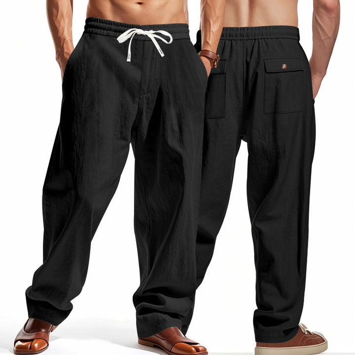 Light casual pants for men with elastic waistband and side pockets Lune London