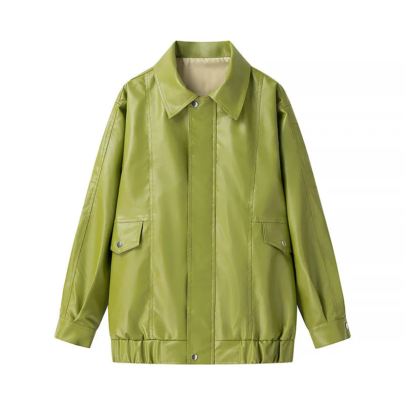 Women's faux leather jacket with practical pockets and modern cut Lune London
