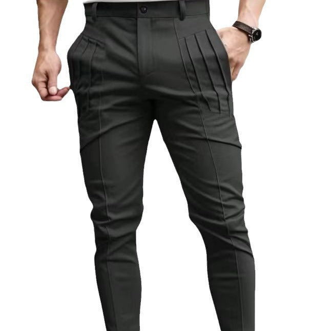 Fashion Slim-Fit Pants for Men with Pleats and Special Pockets Lune London