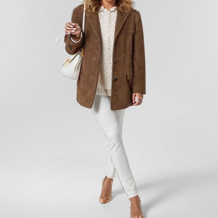 Lune London structured design leather blazer for women
