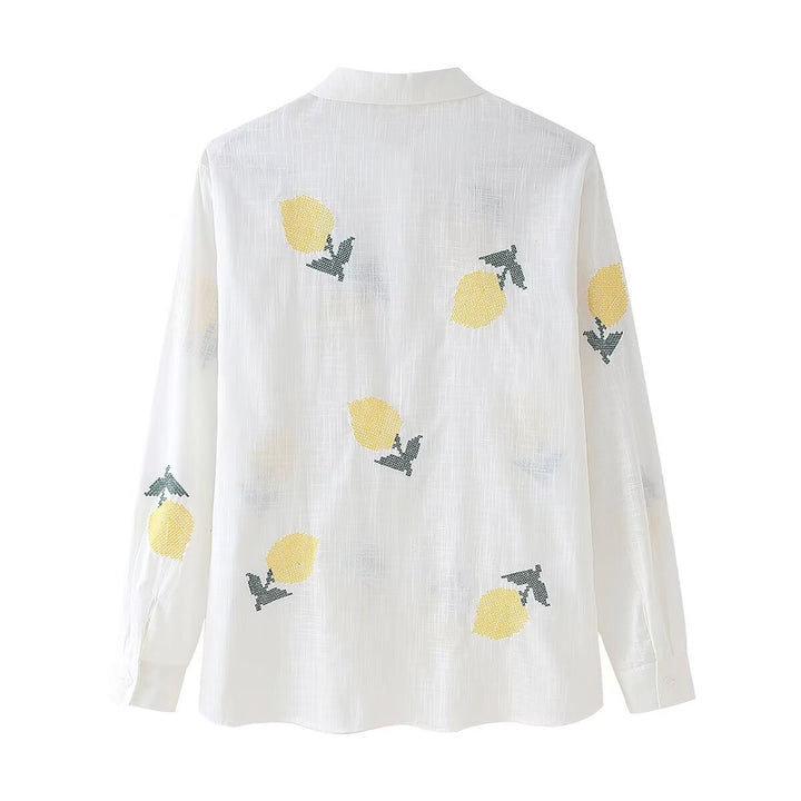 Women's shirt with a cheerful lemon pattern Chic and Style