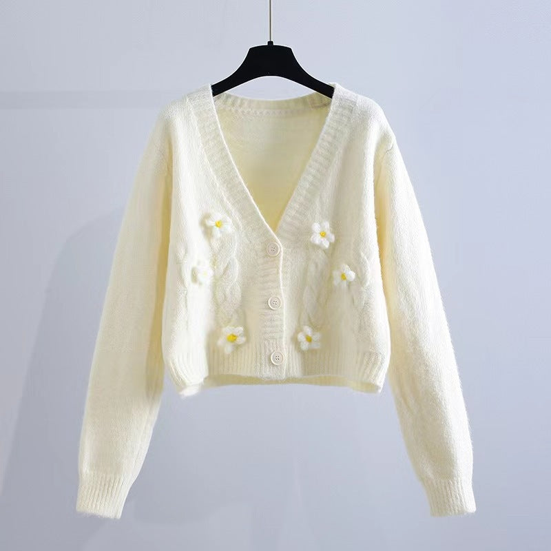 Women's clothing playful cardigan with floral pattern Lune London