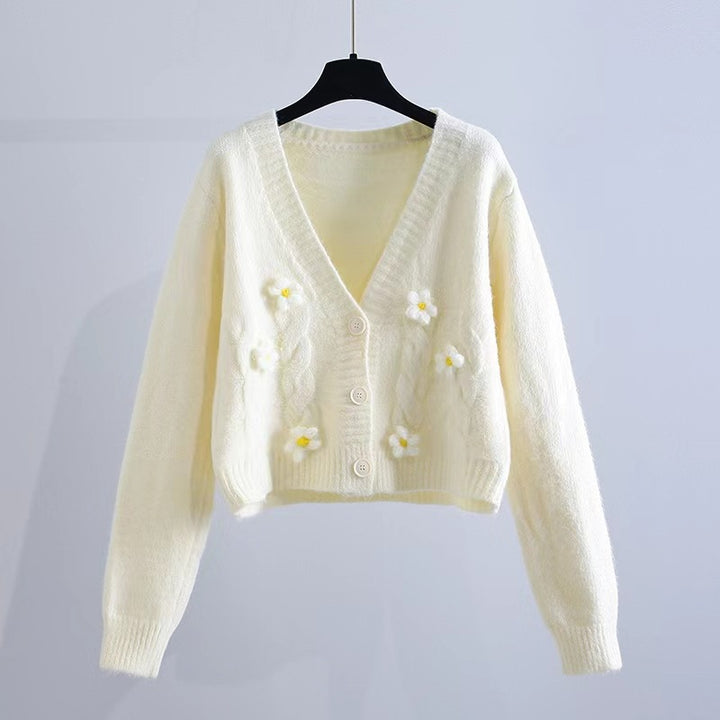 Women's clothing playful cardigan with floral pattern Lune London