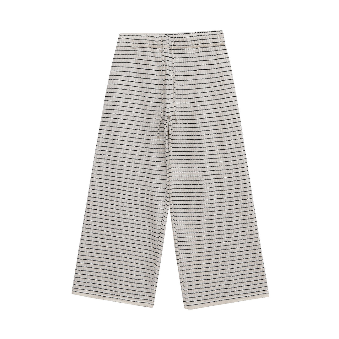 Plaid wide-leg pants for women with elastic waistband and side pockets Lune London