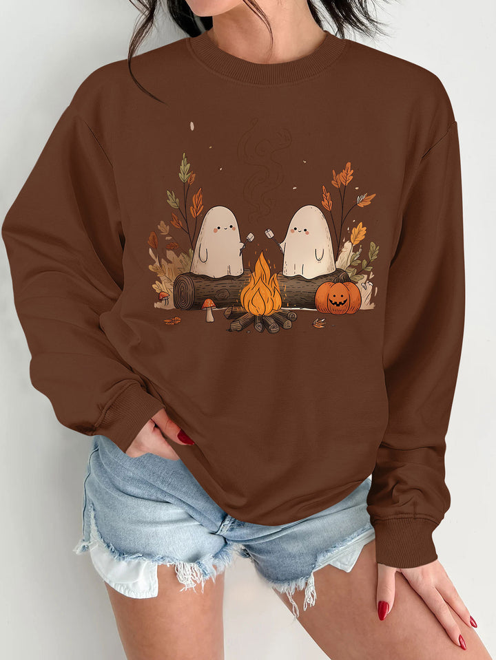 Sweat-shirt pour femmes avec motif effrayant ludique et coupe confortable Chic & Stil