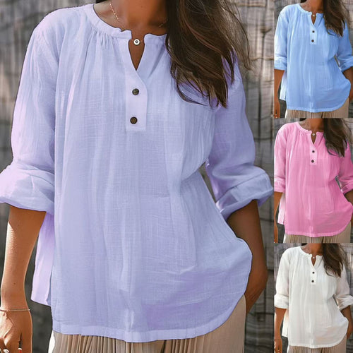 Casual blouse for women with button placket Lune London