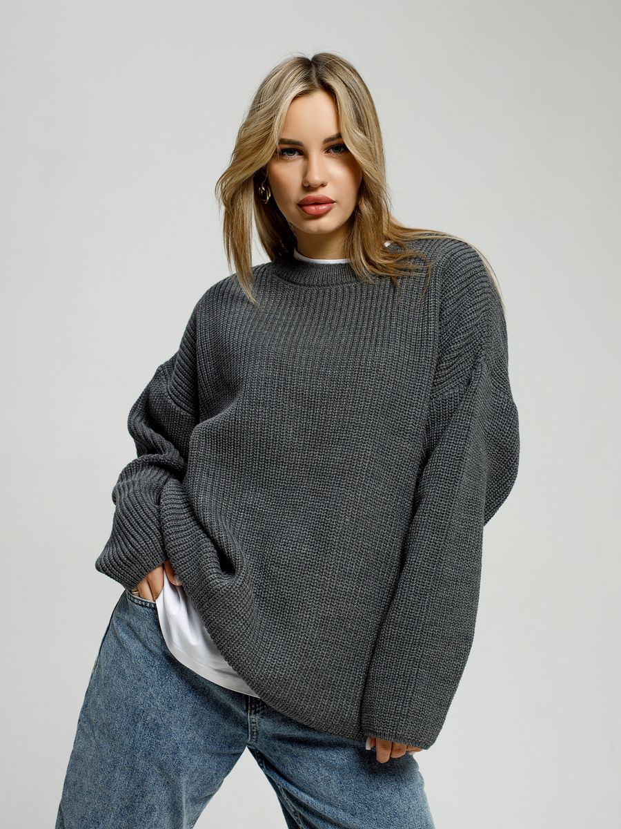 Ladies Large, casual knitted sweater with textured pattern Lune London