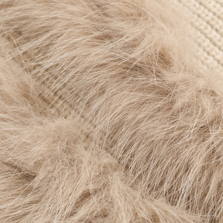 Pull en tricot pour femmes avec un mélange de laine fin et une élégante finition en fourrure Lune London