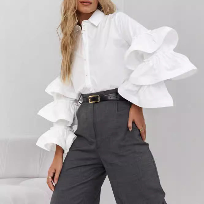 Fitted ruffled column bust for women Lune London