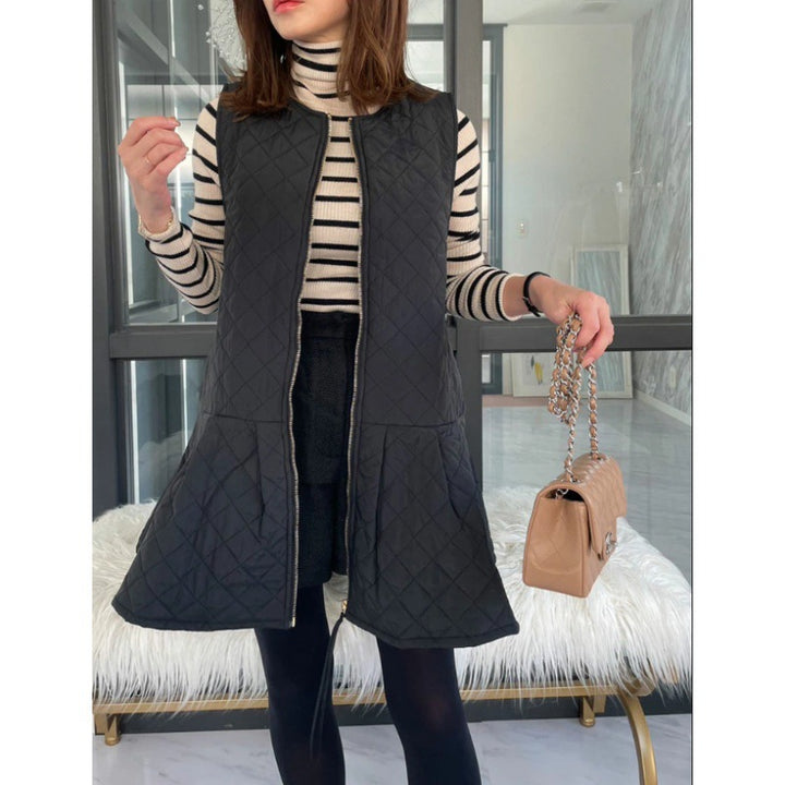 Gilet matelassé pour femme avec jupe évasée et fermeture éclair pratique Chic & Stil