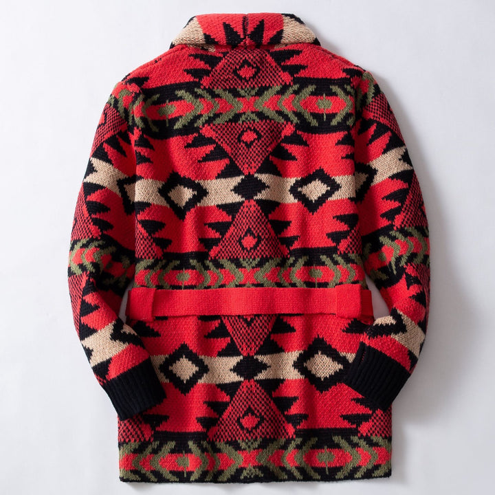 Women's knitted jacket with a patterned design and a wide shawl collar Lune London