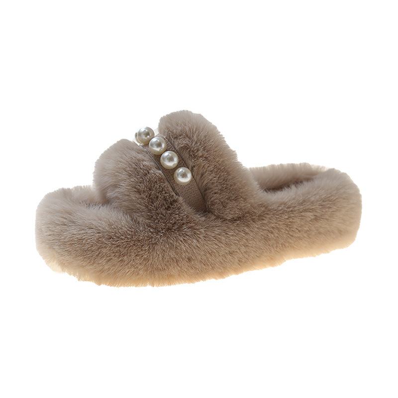 Ladies Soft Slippers with Elegant Pearl Accents Lune London