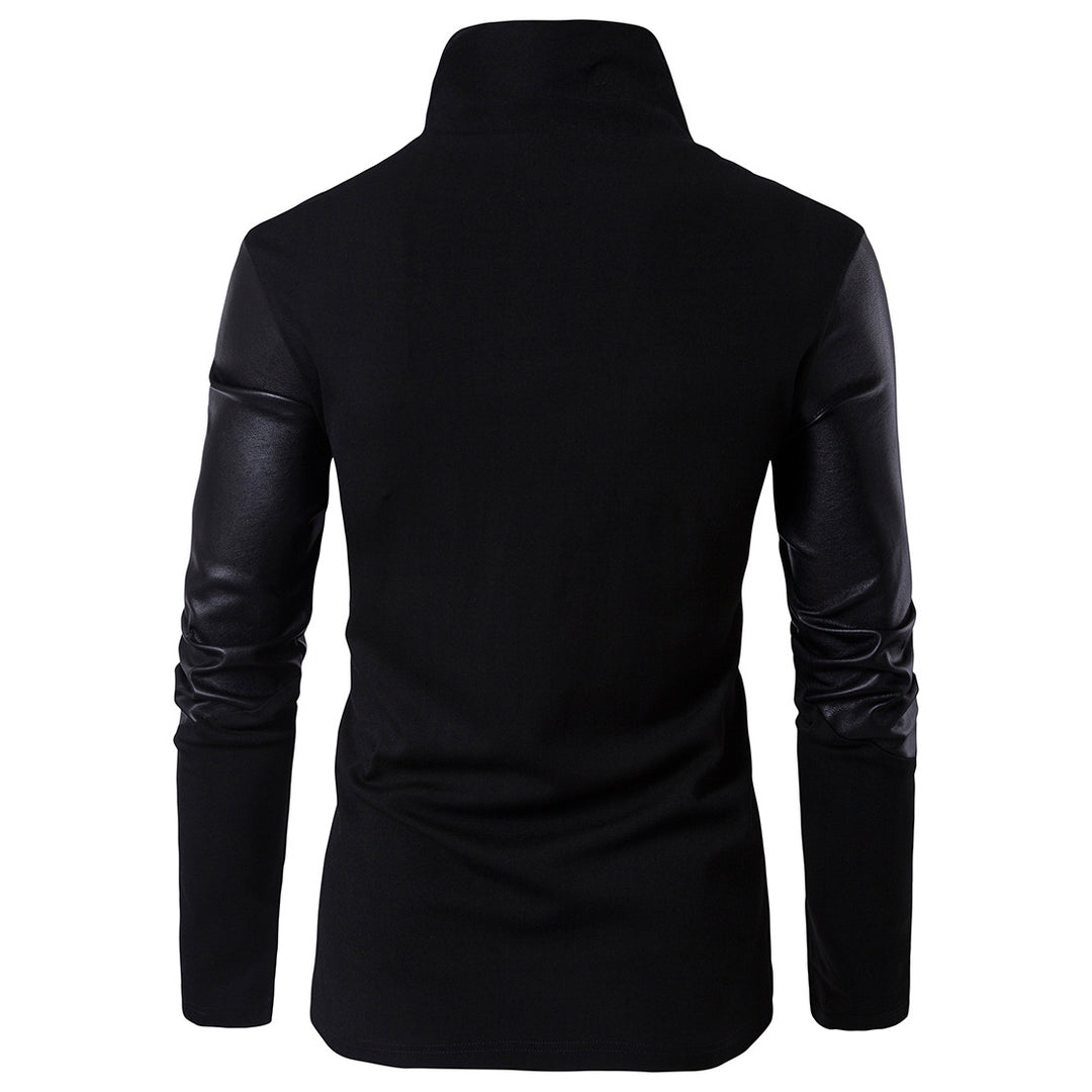 Trendy men's jacket with asymmetrical zipper and contrasting sleeves Lune London