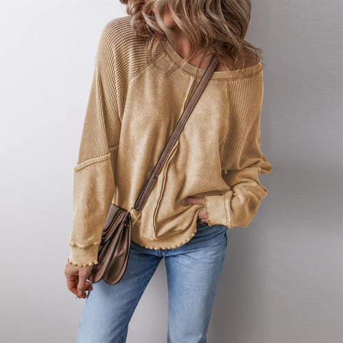 Ladies long sleeve casual t-shirt with textured design Lune London