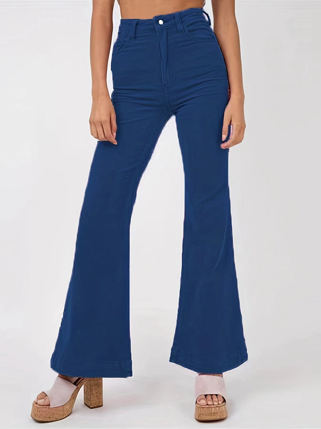 Wide high-waisted flared jeans for ladies Lune London