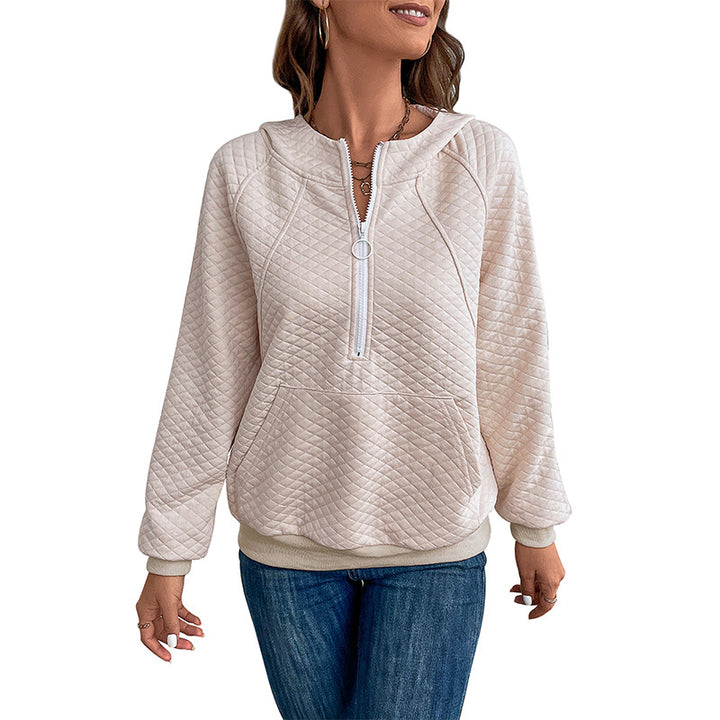Sweat à zip tendance pour femmes avec zip et motif piqué Chic & Stil
