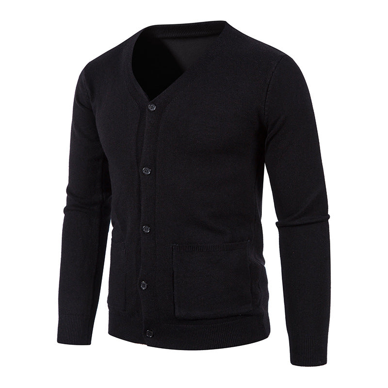 Knit jacket for men with V-neck and practical pockets Lune London