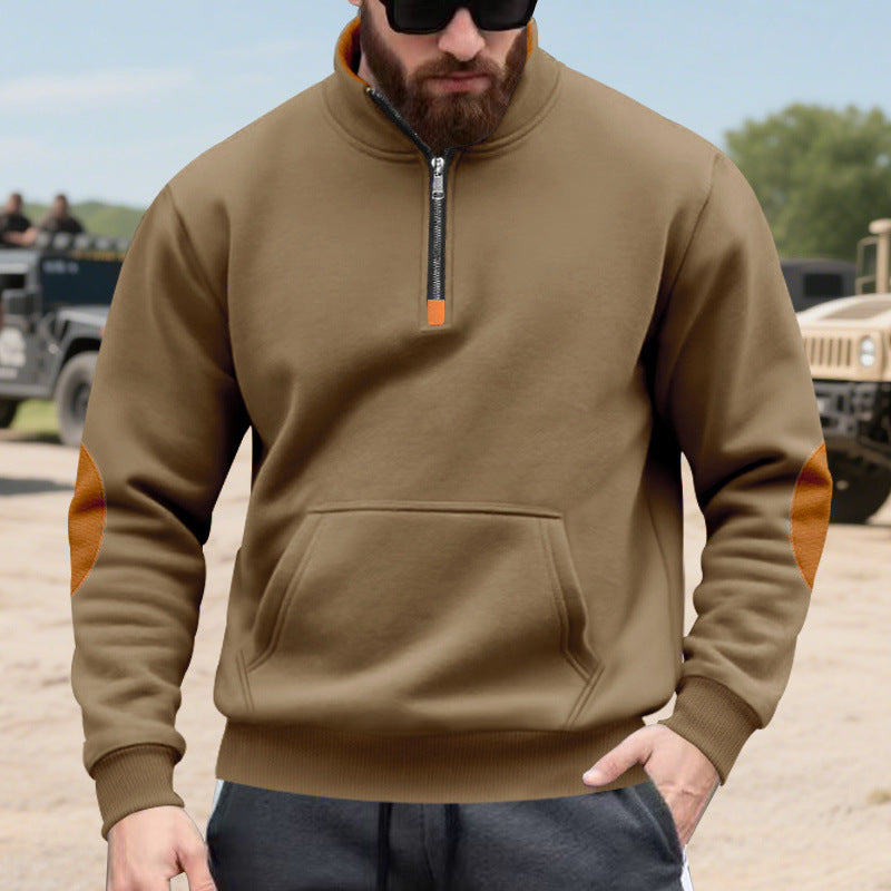 sporty pull for men with half-zip and practical kangaroo pocket Lune London
