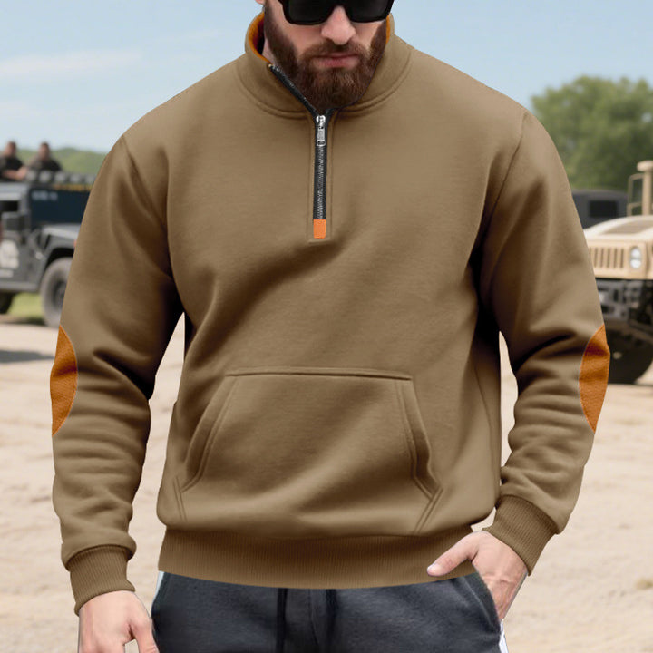 sporty pull for men with half-zip and practical kangaroo pocket Lune London