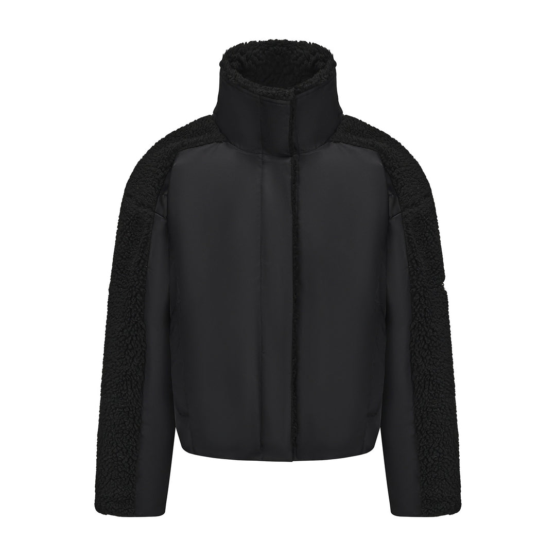 Ladies transitional jacket with fleece details and high collar Lune London