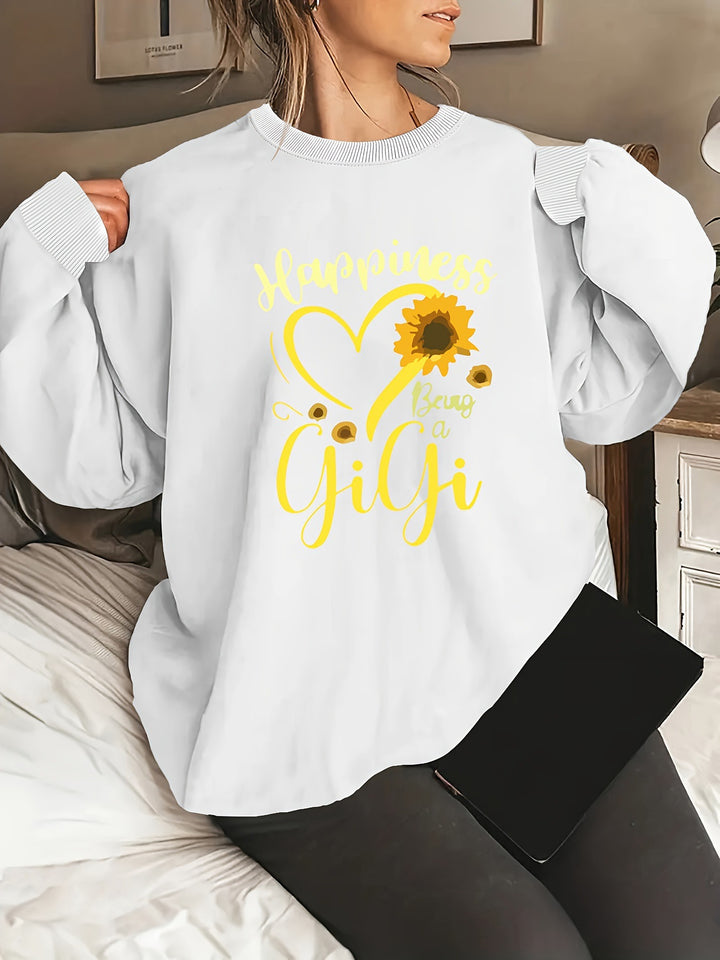 Sweatshirt pour femme avec des manches volumineuses et un motif joyeux Chic & Stil