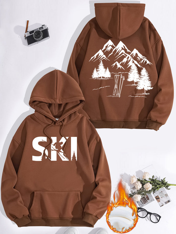 Hoodie pour femmes avec design artistique de ski et coupe confortable Chic & Stil
