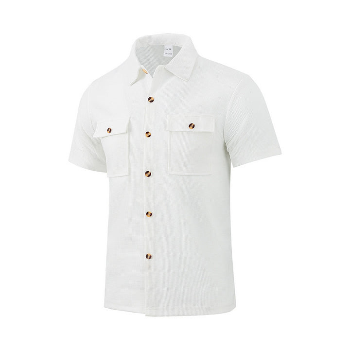 Short sleeve utility shirt for men with practical chest pockets Lune London