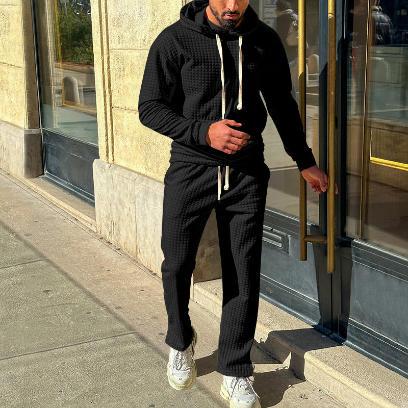 Men's Fleece Sports Set with Modern Structured Design and Practical Hood Lune London