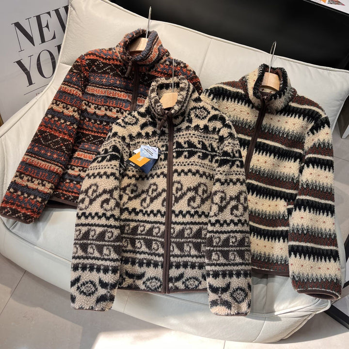 Veste en polaire pour femmes avec col haut et motif tendance Chic & Stil