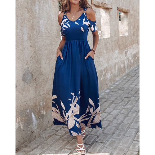 Women Maxi Dress Flowers Off-Shoulder Lune London