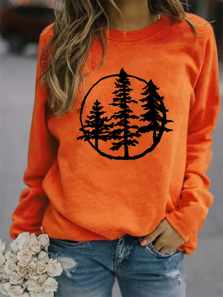 Sweatshirt femme avec motif nature cool et coupe décontractée Chic & Stil
