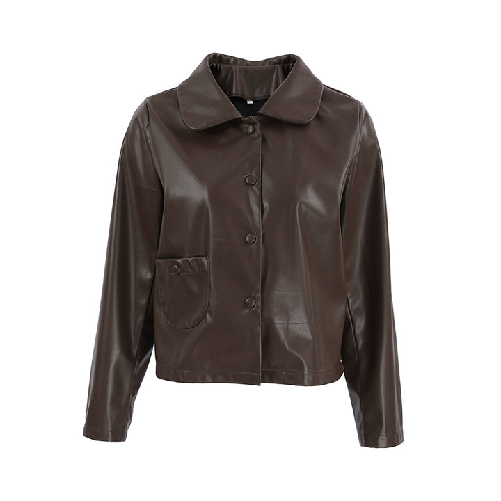 Lune London minimalist design faux leather jacket for women