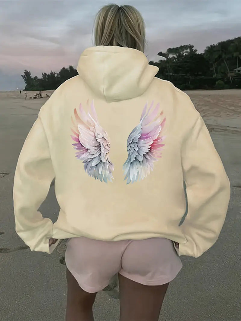 Women's hoodie sweatshirt with imaginative wing motif Chic & Stil