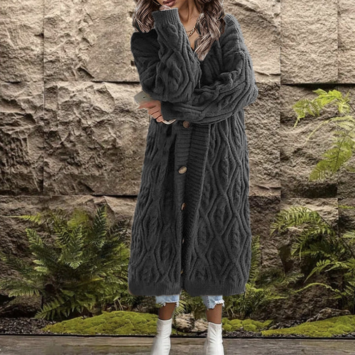 Veste courte en tricot épais pour femme avec motif en câble texturé et détails de boutons Chic & Stil